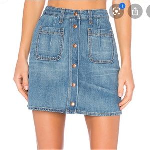Rag & bone Santa Cruz cute denim button up mini skirt with pockets and buttons